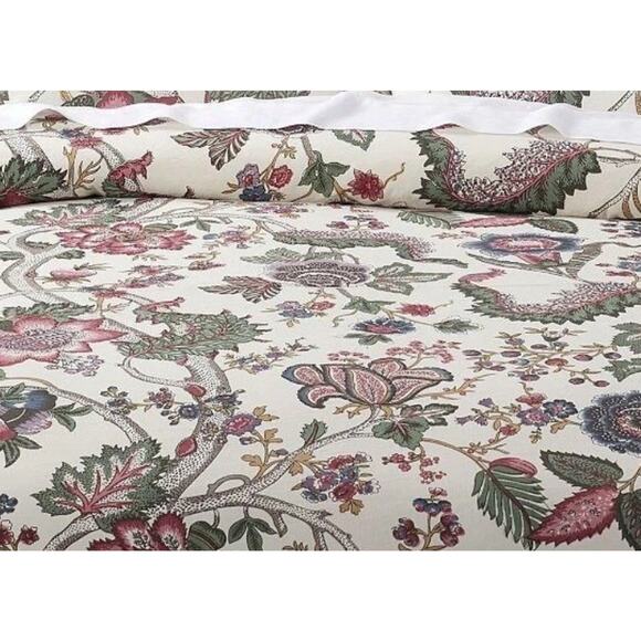 Pottery Barn Marie Palampore Duvet Cover Queen Full Floral Jacobean Button - Picture 1 of 5